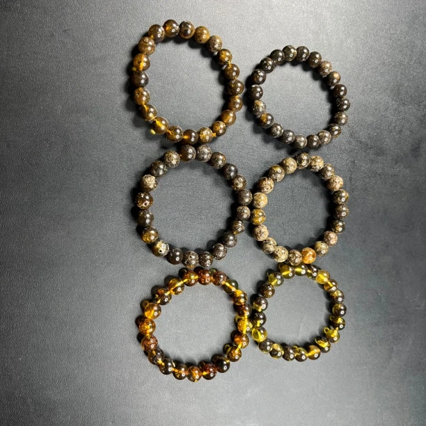 183 九曲灵元双元素翳珀琥珀手串-卡10左右-多样性发其一