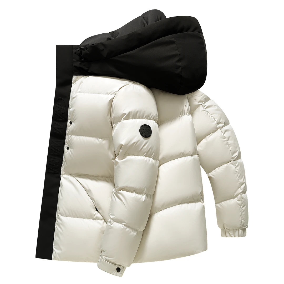 黑武士新款加厚连帽轻奢男士冬季保暖羽绒服时尚潮流装