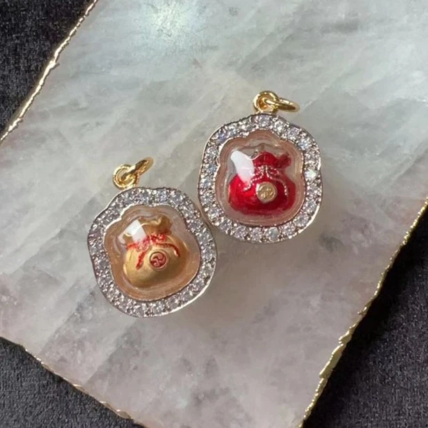 铁合金大理石吊坠 TG1330苏斌米袋子小吊坠饰品