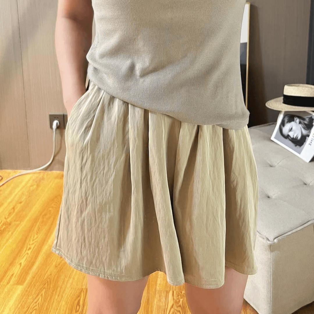 短裤女夏季薄款高腰休闲阔腿设计感休闲裤子时尚百搭