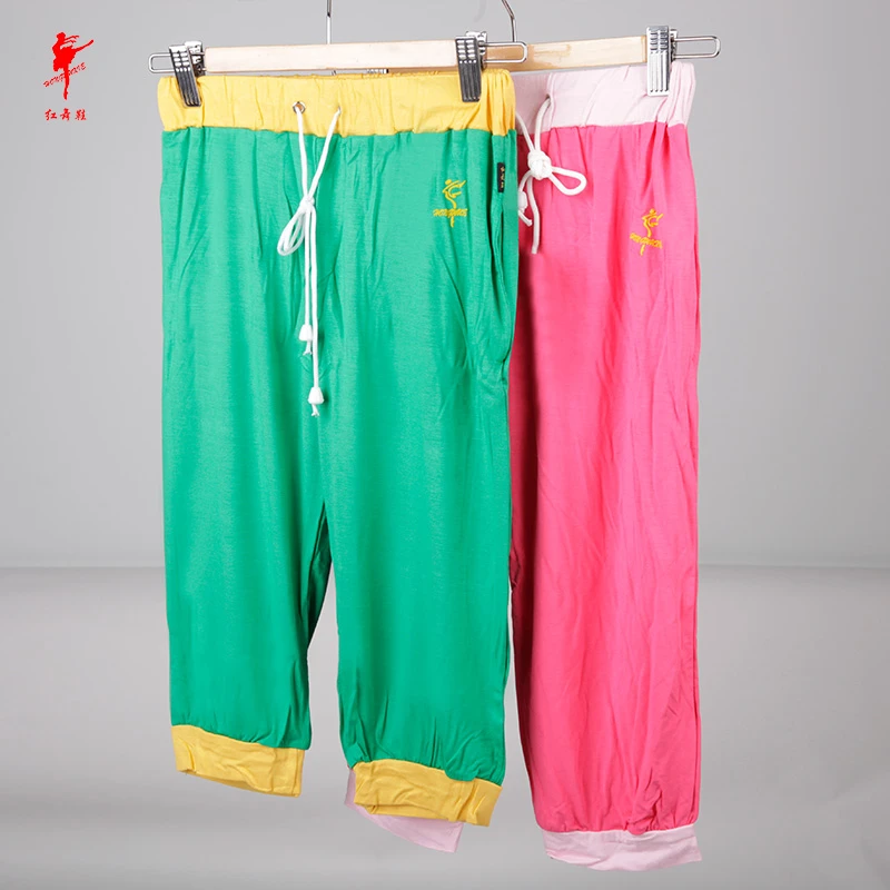 红舞鞋舞蹈裤女儿童七分裤现代瑜伽形体练功裤休闲跳舞裤子23350