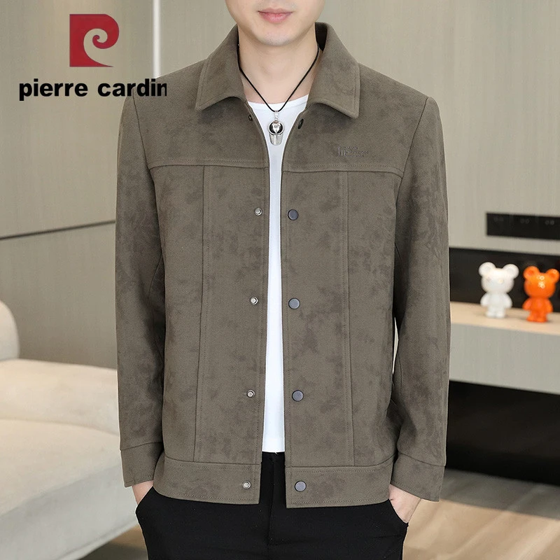 皮尔卡丹高档外套男春秋新款翻领夹克韩版休闲高级感商务男士外套
