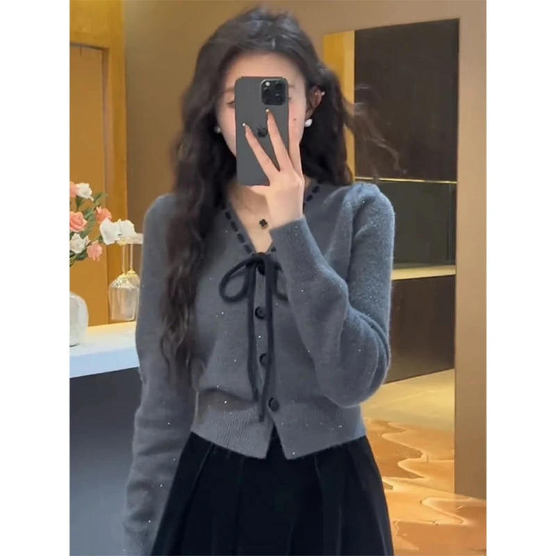 保暖内搭针织开衫女士2026春秋高级感小众洋气减龄法式上衣外套潮