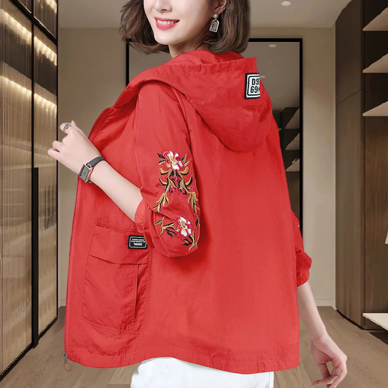 防晒衣女2025新款长袖透气宽松夏季防晒服妈妈今年流行薄款短外套