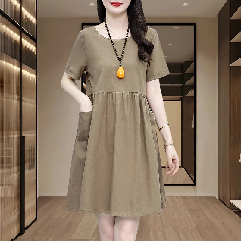 夏季连衣裙女款爆款2025新款韩版宽松大码女装气质显瘦洋气裙子潮