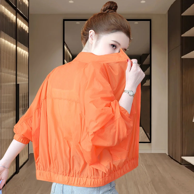 防晒衣女夏装2025新款薄款大码短款防晒服户外透气轻薄防晒衫外套