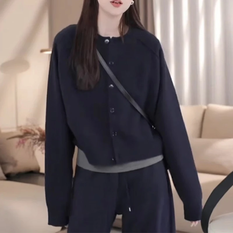 韩版时尚针织开衫外搭外套女2024年春秋季新款小个子洋气潮流上衣