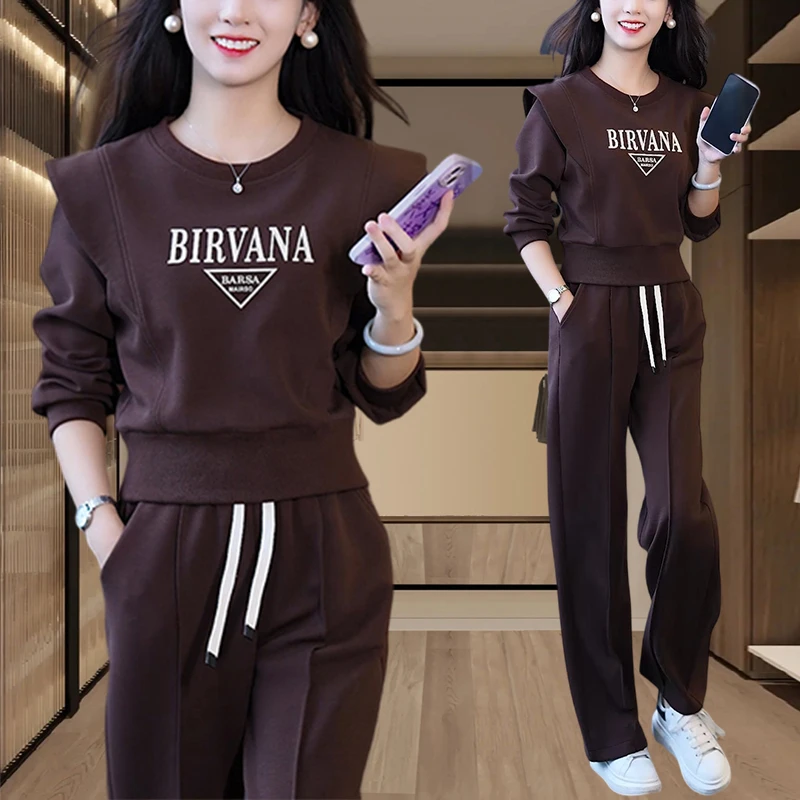 2024春秋季新款女士运动服套装休闲时尚卫衣两件套洋气时髦小个子