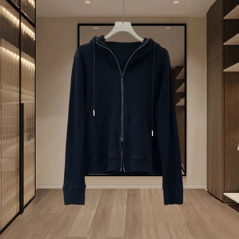 大码连帽开衫卫衣女春秋2024新款胖mm高级感宽松显瘦短款外套上衣