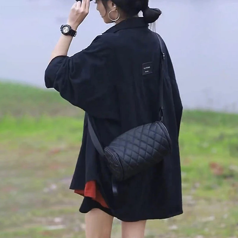 欧货牛仔衬衫女中长款外套2025春秋季复古港风宽松休闲小个子上衣