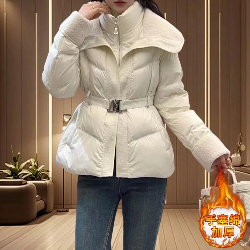 欧货2024秋冬季新款高端轻奢棉服女中长款韩版时尚宽松加厚外套潮