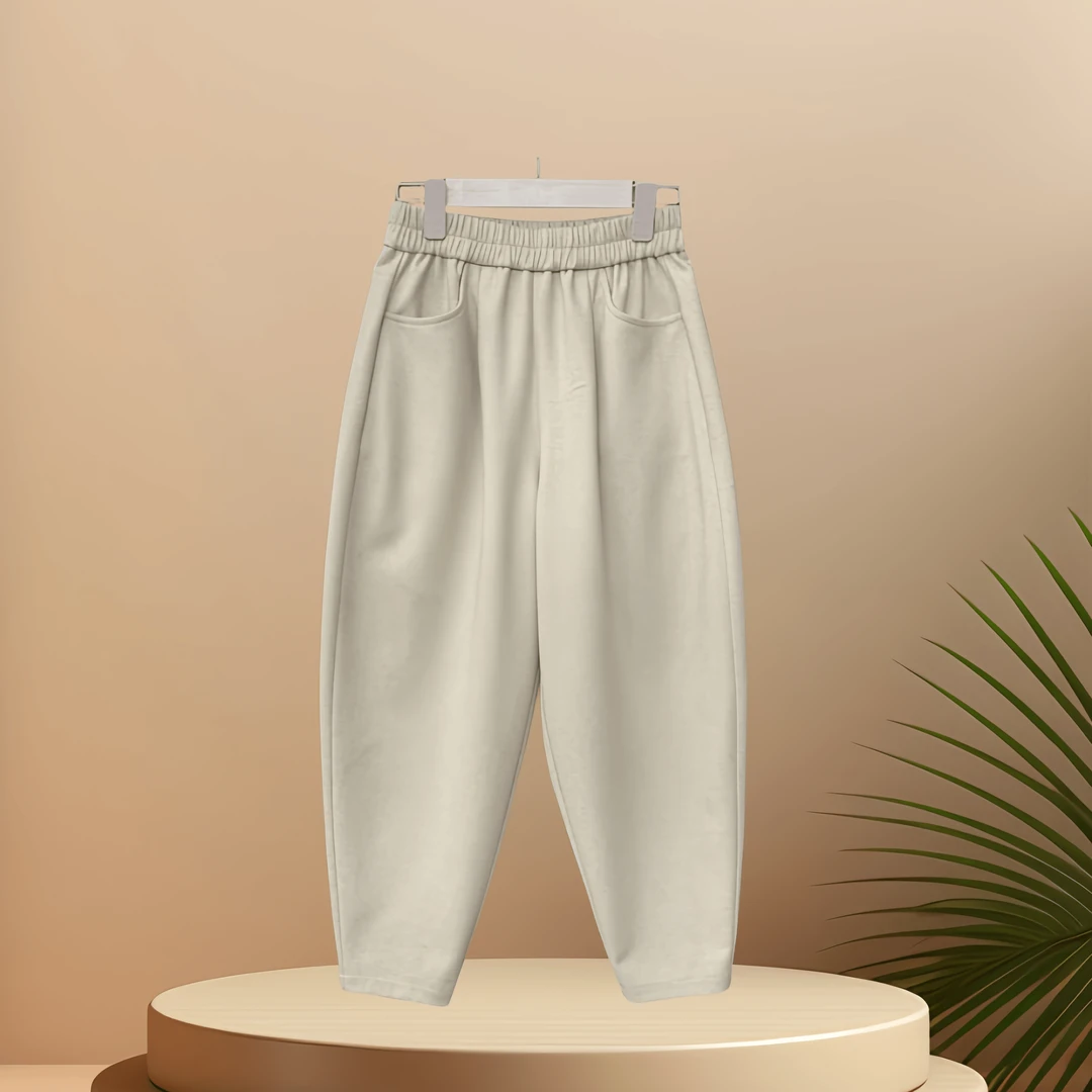 2025人字纹休闲裤老爹裤女春秋新款高腰显瘦时尚百搭米色裤子垂感