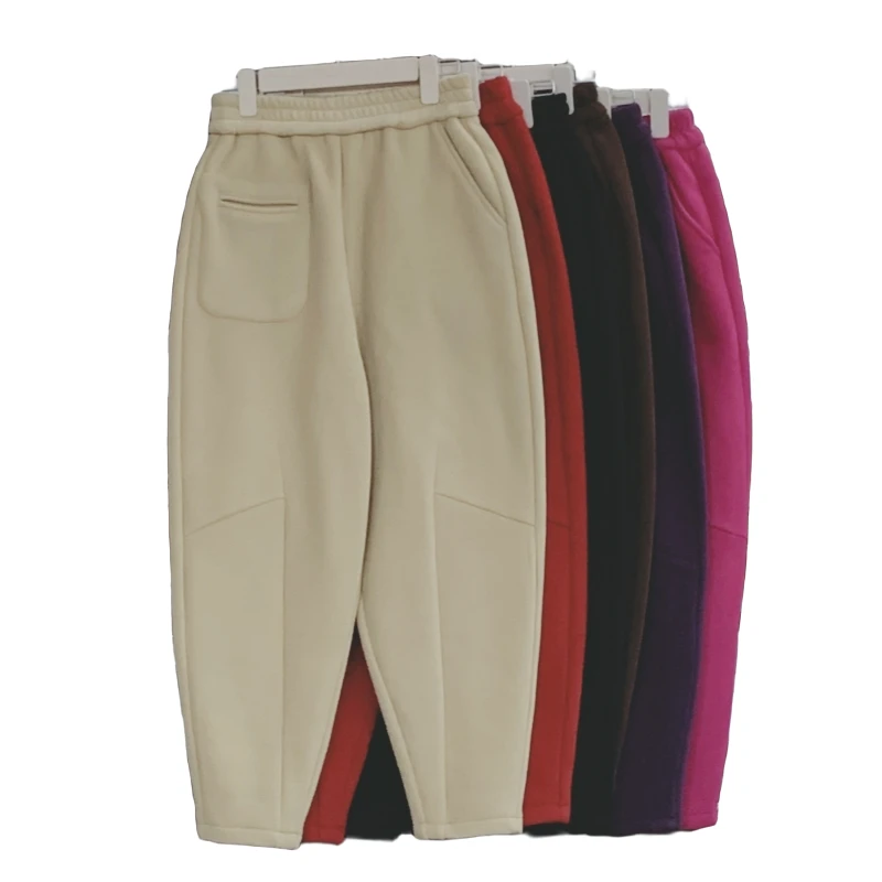 大码加绒加厚老爹裤女秋冬季2024新款妈妈裤子哈伦休闲裤郑州女裤