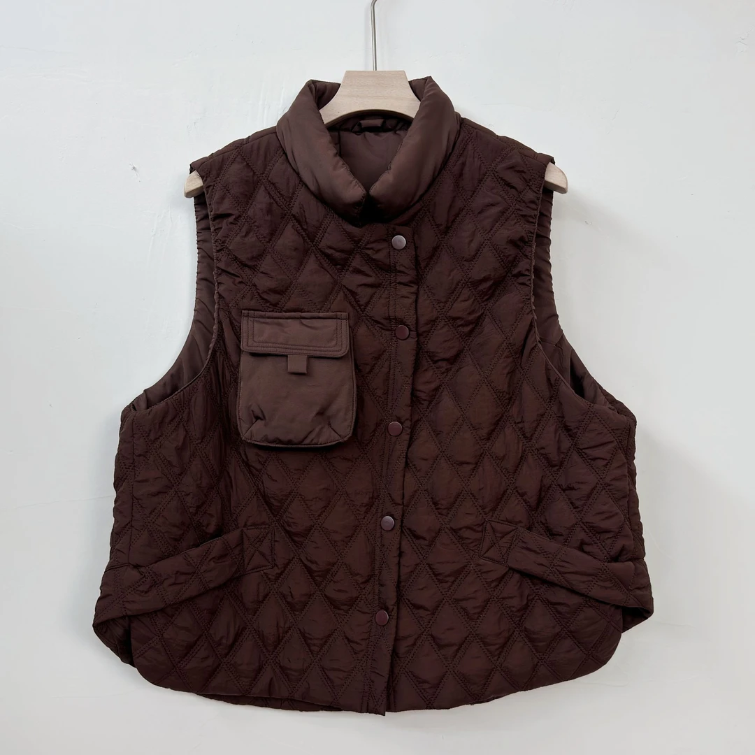 2024秋冬季新款菱格马夹简约宽松百搭休闲薄款马甲休闲外套坎肩