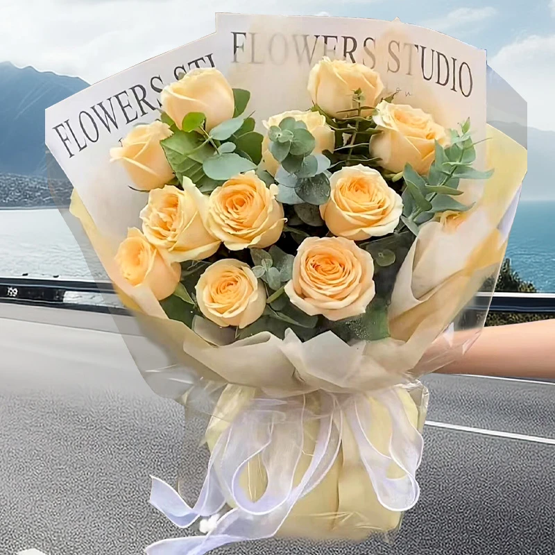 【香槟玫瑰鲜花花束】520女神花送女生送朋友送闺蜜下单同城送1-3达