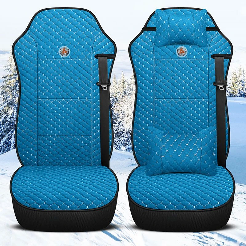 货车坐垫冬季毛绒保暖解放j6欧曼gtl豪沃德龙天V挂车汽车座垫座套