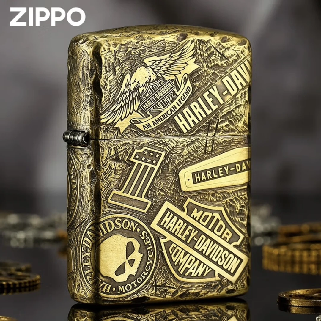 ZIPPO/之宝打火机纯铜盔甲机手雕哈雷十一章男士个性diyDYH1X1