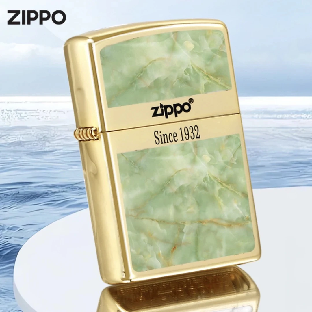 ZIPPO/之宝打火机珐琅大理石纹起源商务电镀金色个性礼盒DYH1X1