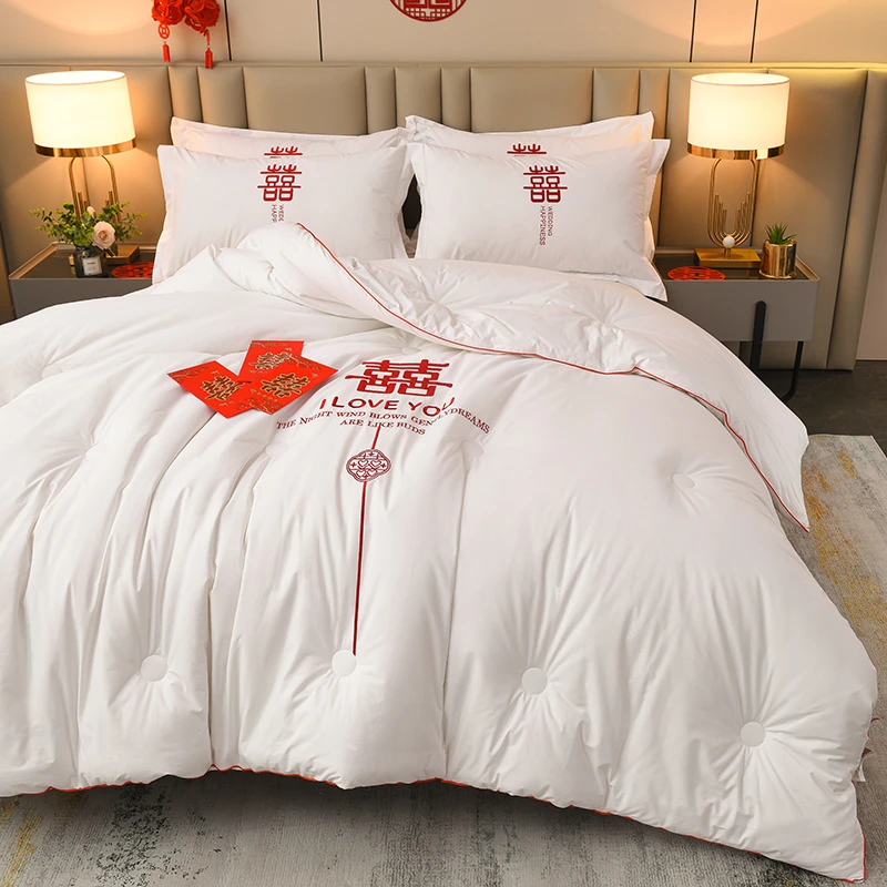 婚庆喜被大豆纤维加厚冬被芯新婚房陪嫁春秋保暖被子结婚送新人礼