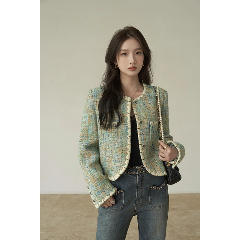 且可ChillCozy杜乐丽花园新西兰绵羊毛手工复古绣花小香风外套