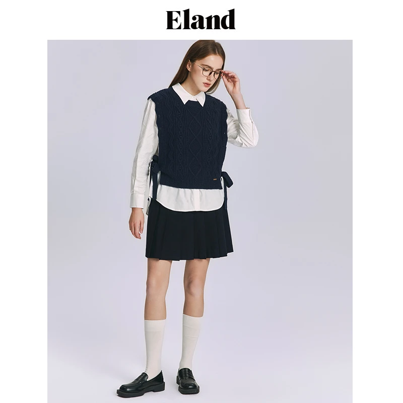 ELAND衣恋2022新款甜美风马甲毛衣背心女EEVKC4VN2B