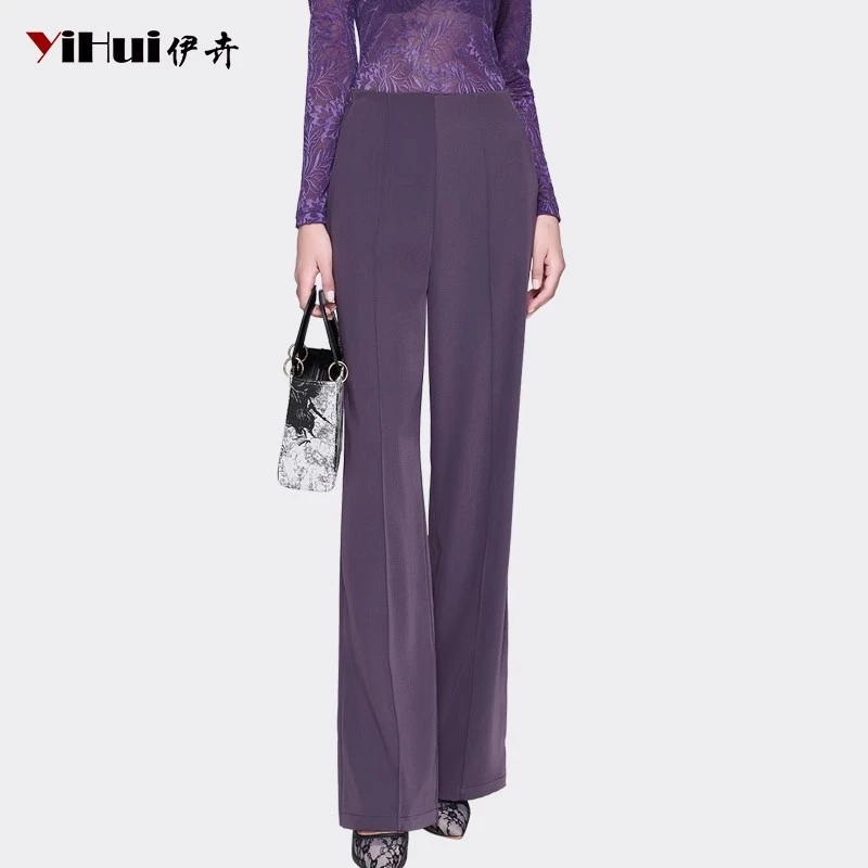YIHUI伊卉气质时尚百搭垂感休闲裤直通长裤小个子阔腿裤KH231303