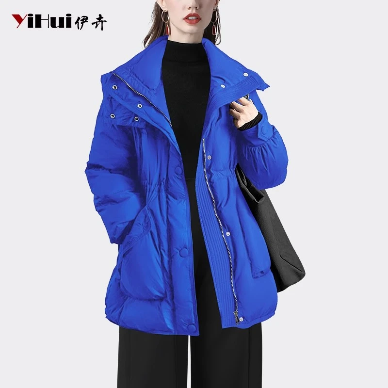 YIHUI伊卉冬装2025新款中长款加厚连帽羽绒服女气质时尚WH231987