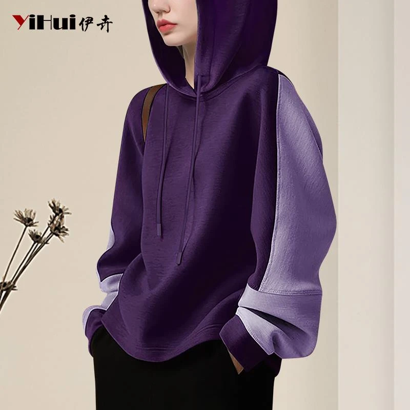 YIHUI伊卉卫衣女长袖上衣宽松显瘦连帽外套美式时尚欧货SI243915