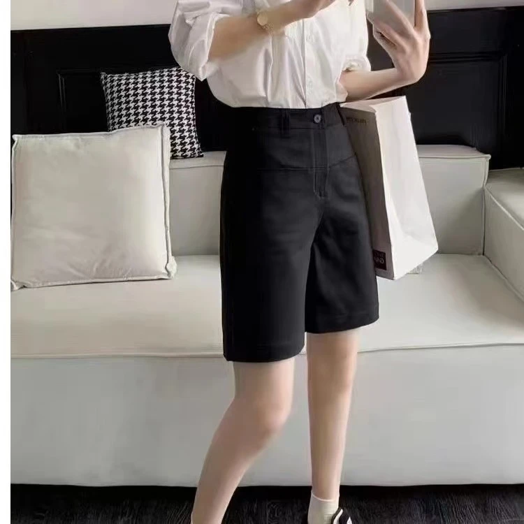 788显瘦高腰休闲夏季宽松百搭直筒时尚五分裤中性风外穿弹力短裤