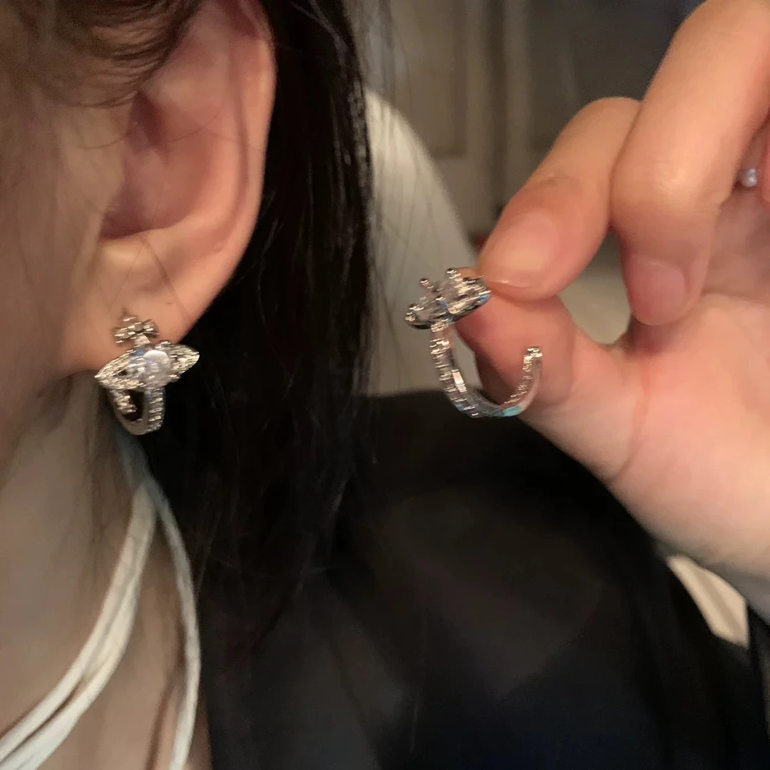 铜合金耳饰 D084爆闪小星球耳钉高级感网红个性设计百搭耳饰