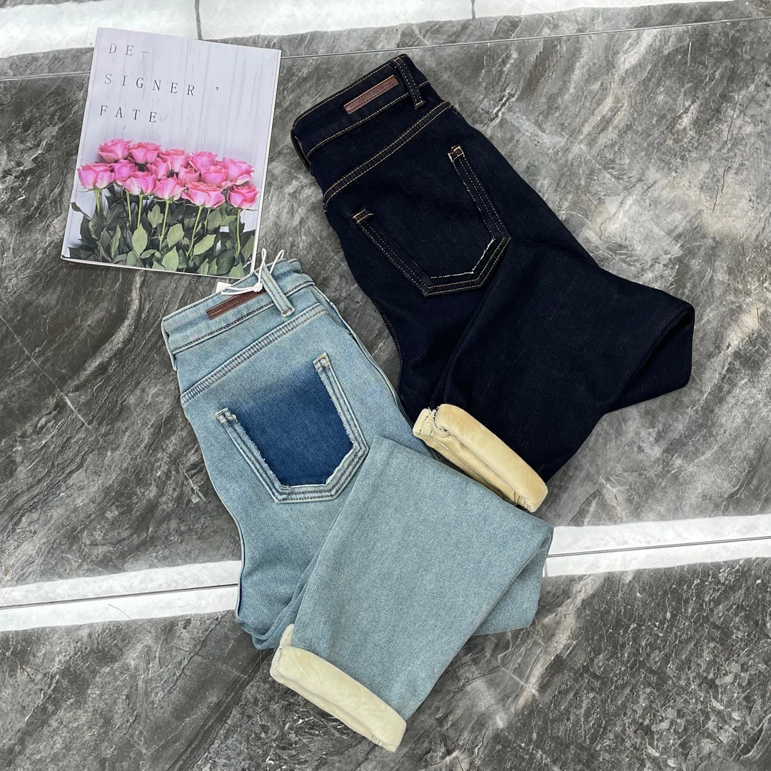 69011复合绒垮裤牛仔裤（裤长90左右）