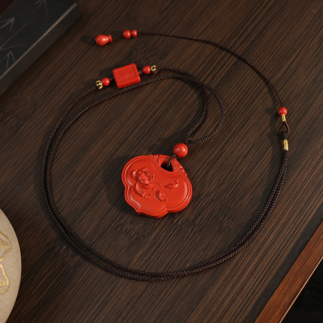 辰砂（处理）【正念珠宝】独立设计朱砂如意吊坠