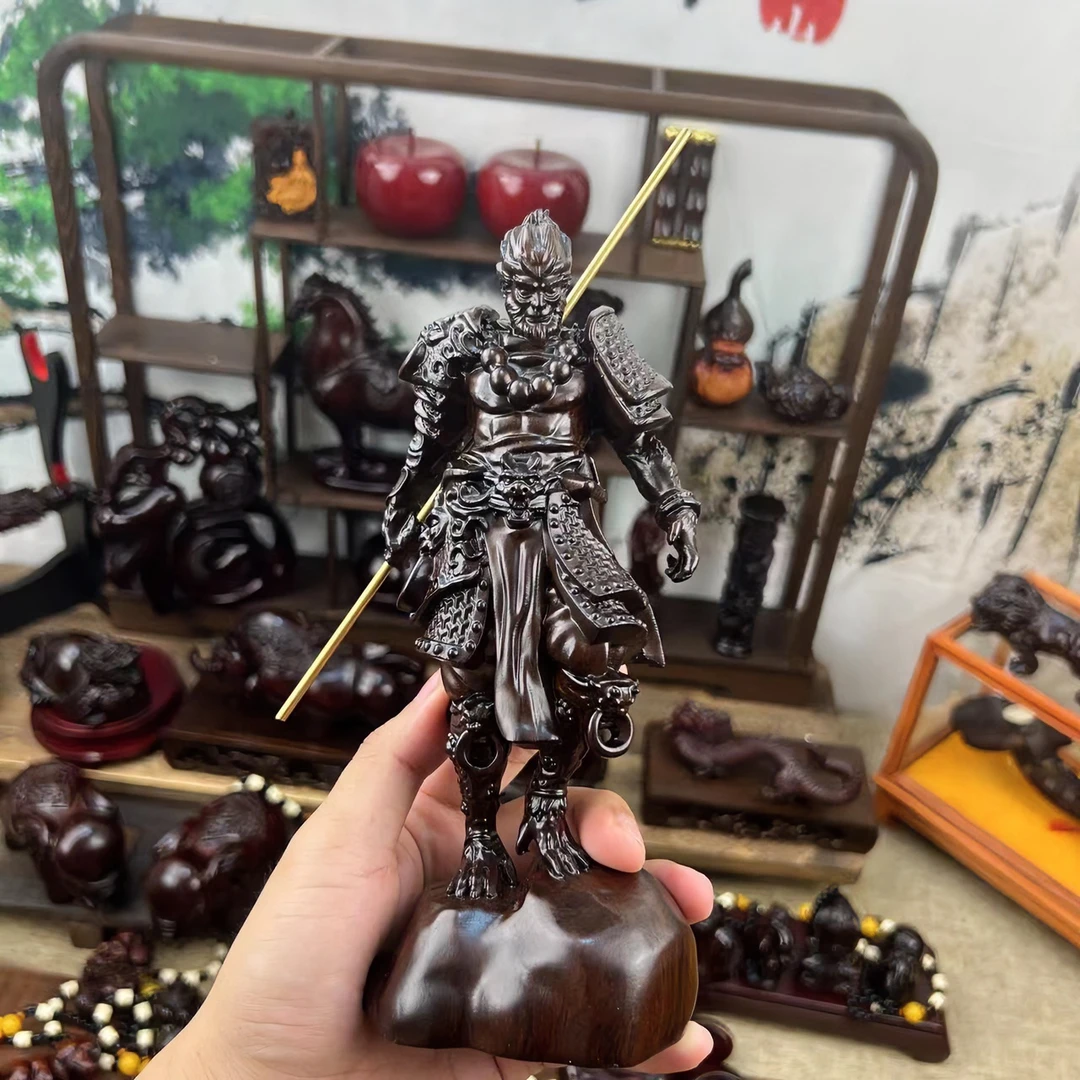 黑檀木【黑神话悟空】实木雕刻齐天大圣悟空摆件