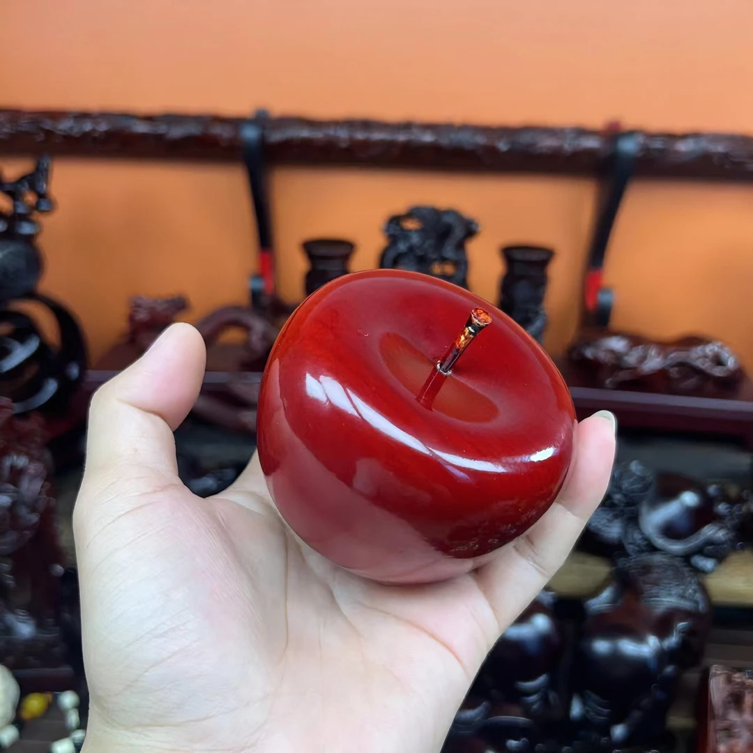 檀木【苹果】平平安安红红火火大苹果书桌客厅小摆件手把件