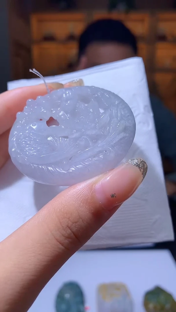 【闪购商品】定制翡翠未镶嵌1025xd-毛货挂件45