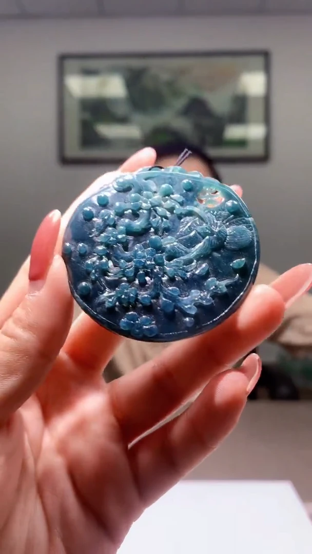 【闪购商品】定制翡翠未镶嵌8039mm-毛货挂件15