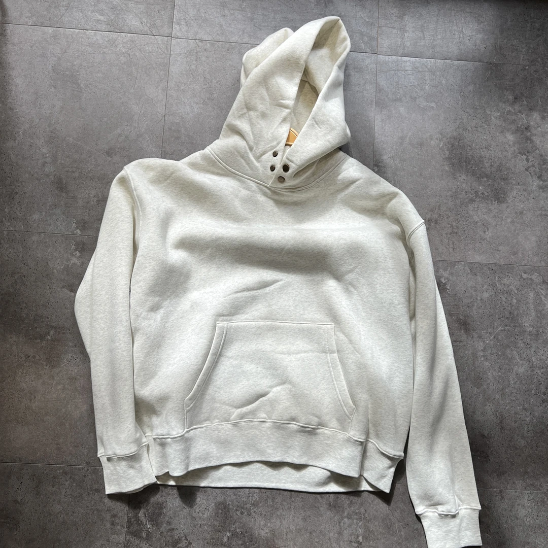 特价清货！480g重磅纯色花灰色男女情侣加绒加厚宽松连帽卫衣帽衫