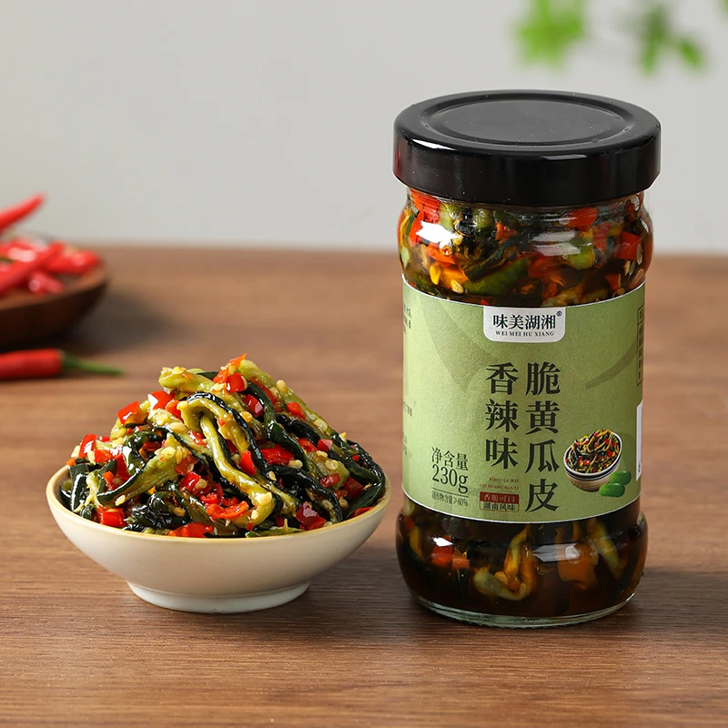 味美湖湘湖南特产香辣黄瓜皮农家脆爽黄瓜皮辣椒酱下饭菜酱菜230g