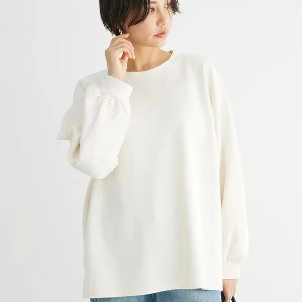 Sugarspoon日单女卫衣纯色仿麂皮绒宽松休闲外套长袖圆领套头上衣