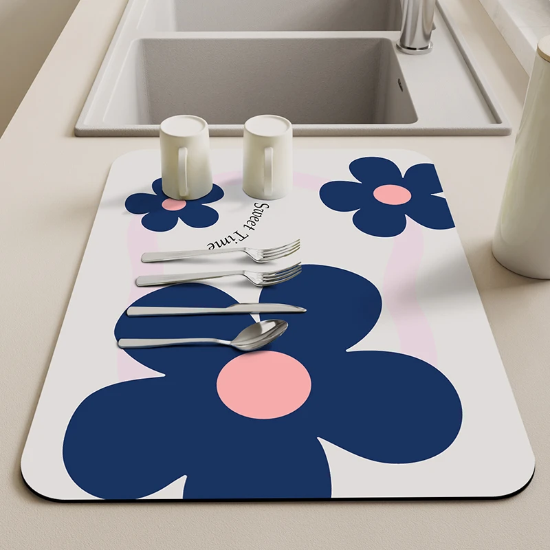 硅藻泥北欧简约风厨房沥水垫吸水垫家用杯垫台面垫子防烫隔热桌垫