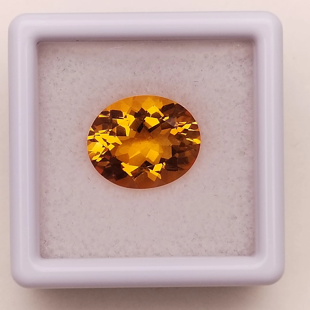 巴西暴力黄黄水晶珠宝半成品天然无优化色彩浓郁全净无暇手工精车