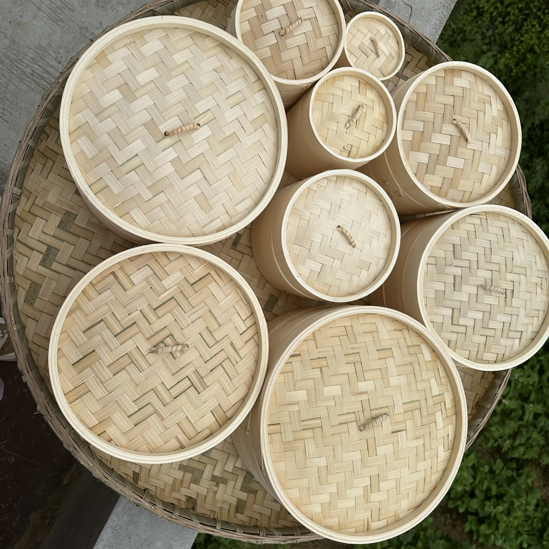 竹蒸笼蒸包子馒头花卷玉米直径27厘米（两笼一盖蒸笼布）