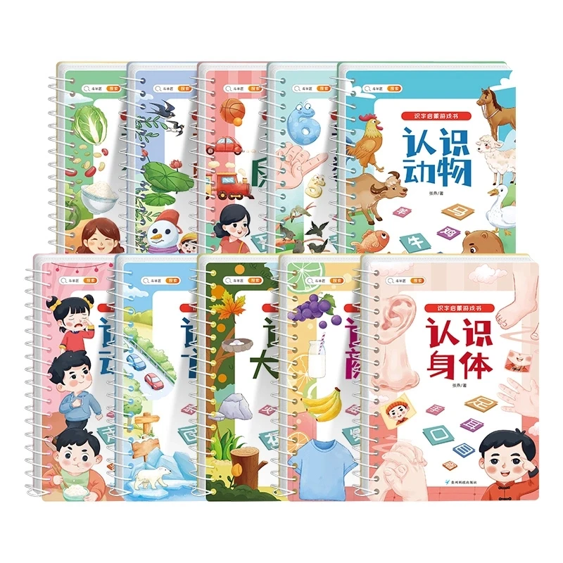 斗半匠识字启蒙游戏书宝宝早教识字魔术贴识字撕撕书 幼儿启蒙书