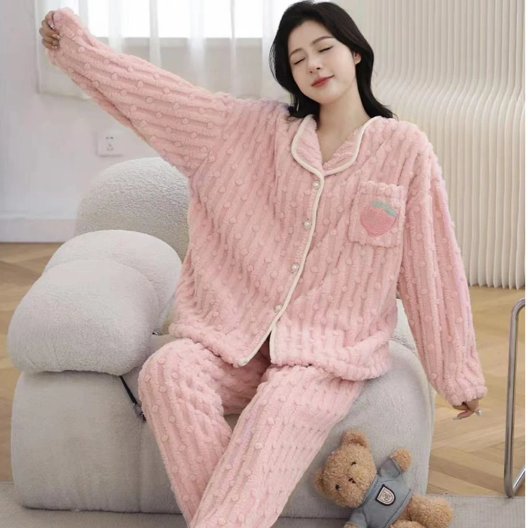 2023新款套装加绒加厚女士家居服保暖舒适卡通秋冬甜美可爱韩版