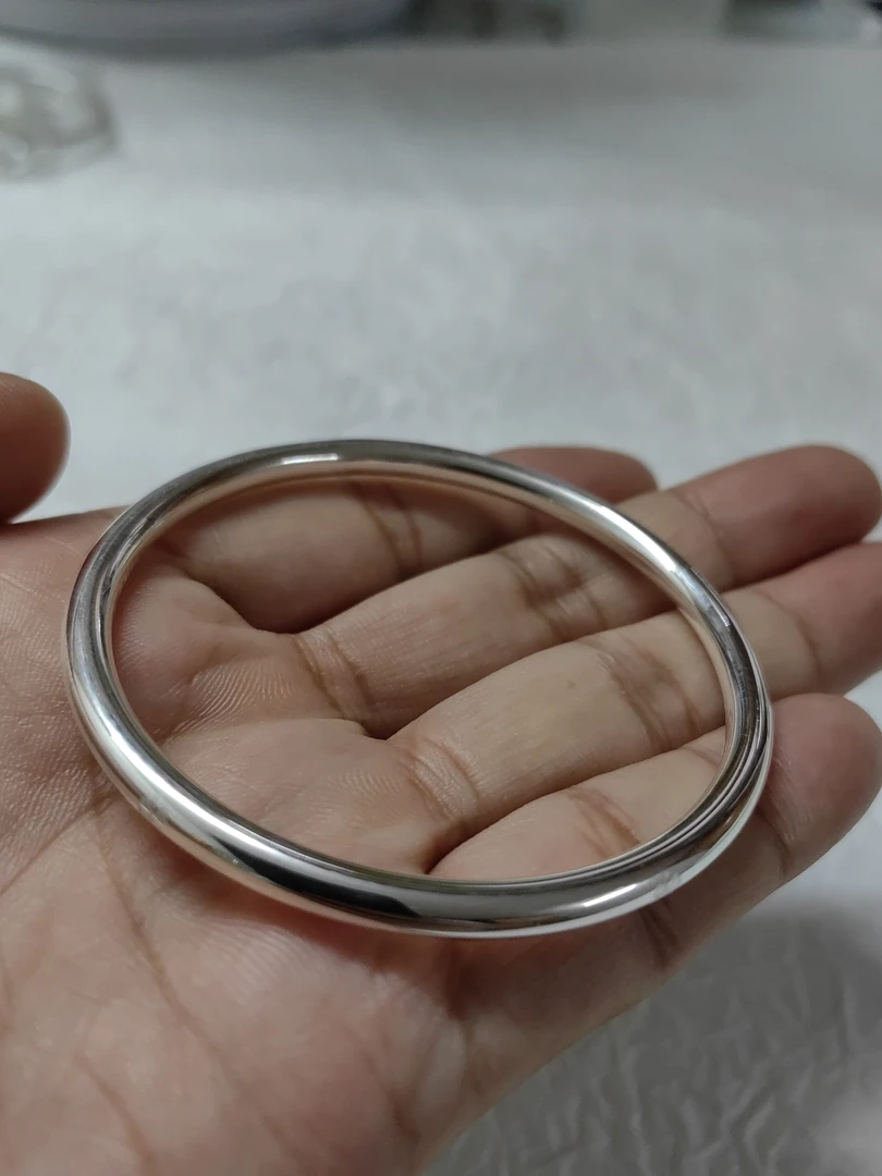 足银手镯 足银手镯58圈口30.6克四叶草素圈