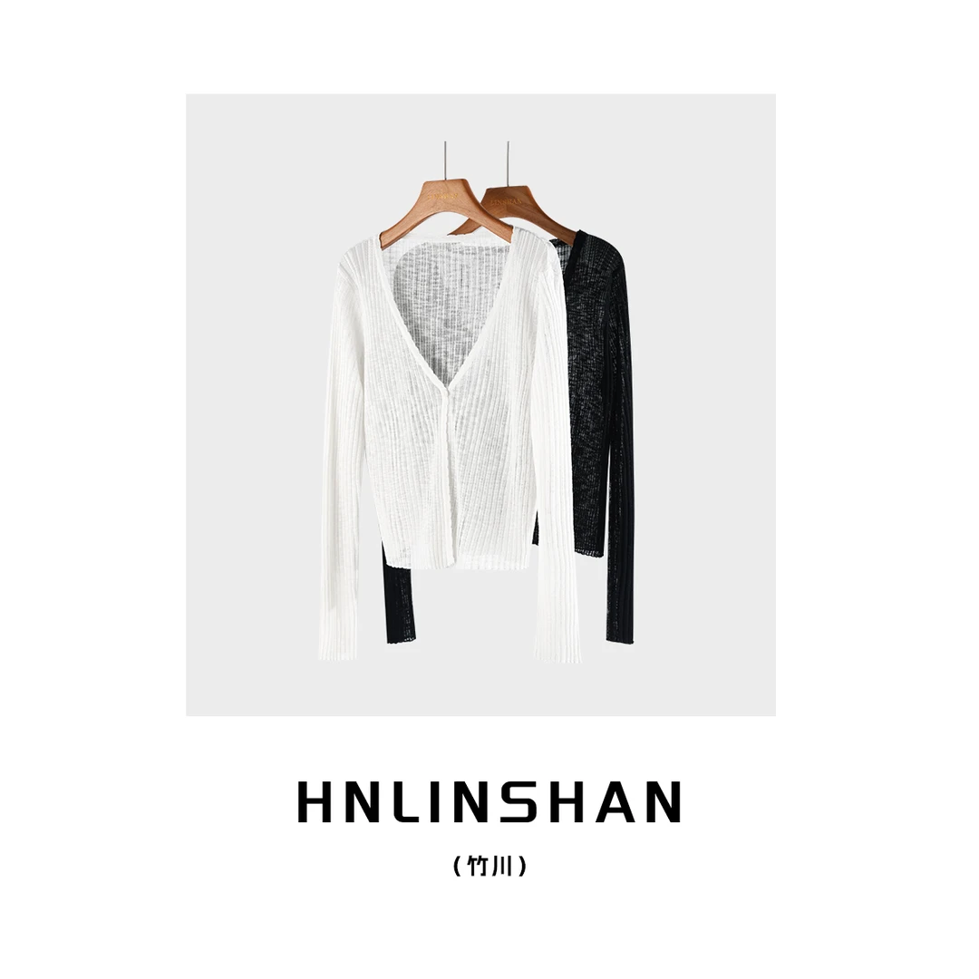 【清】【竹川】时尚竹节麻感气质百搭一粒扣开衫LS10419105