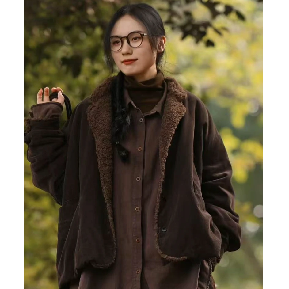 衣路38253秋冬加厚夹棉宽松保暖棉袄