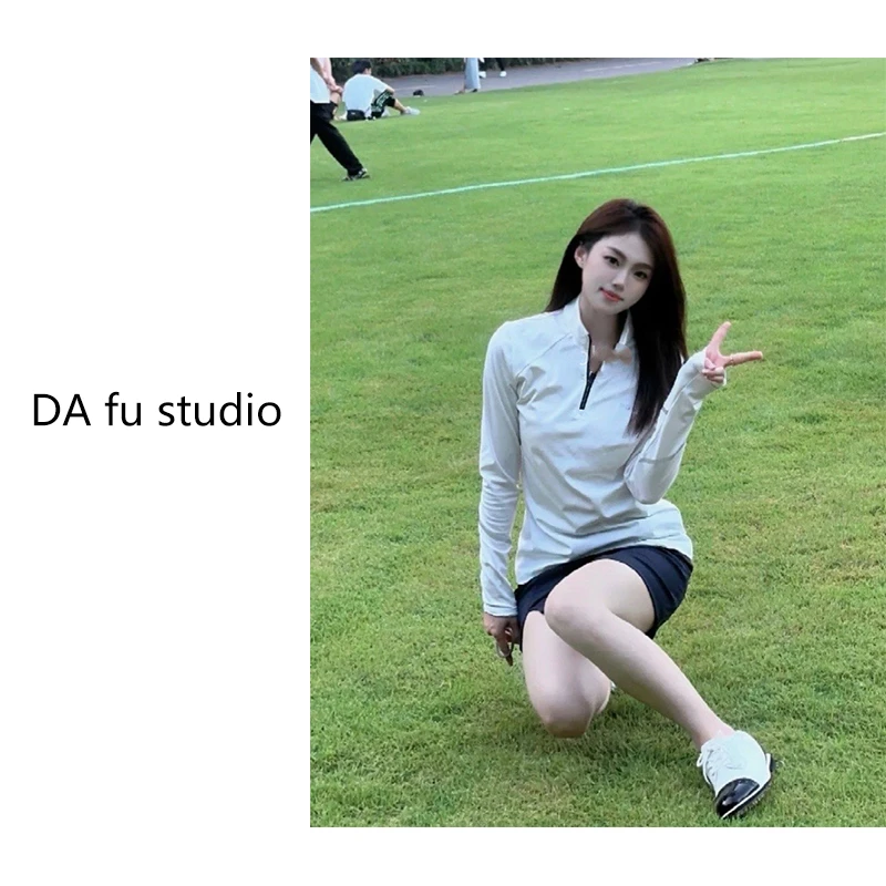 大福家-【温暖限定】秋季新款户外半高领拉链情侣款润肤衣打底T恤