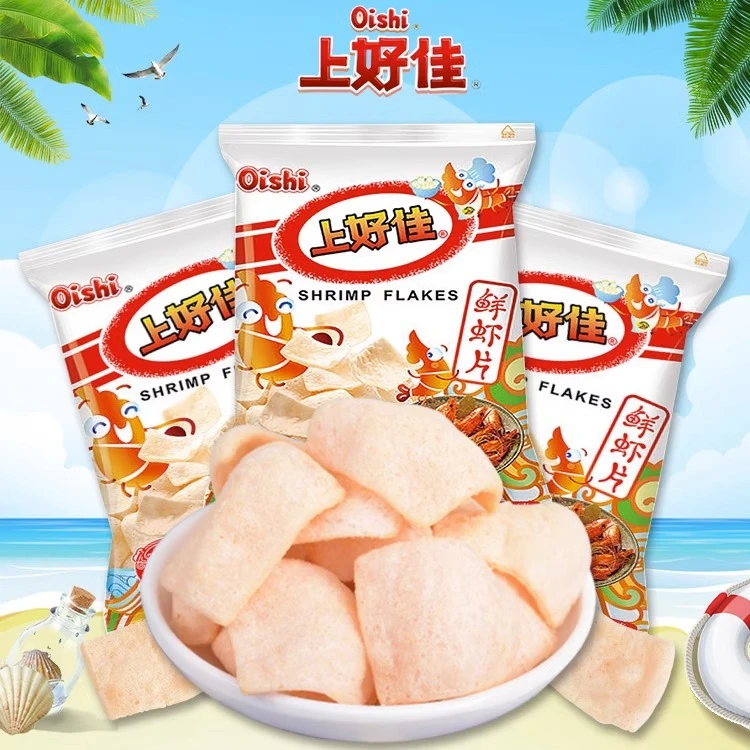 上好佳鲜虾片薯片虾条薯条膨化休闲小零食品小吃虾片5g/包