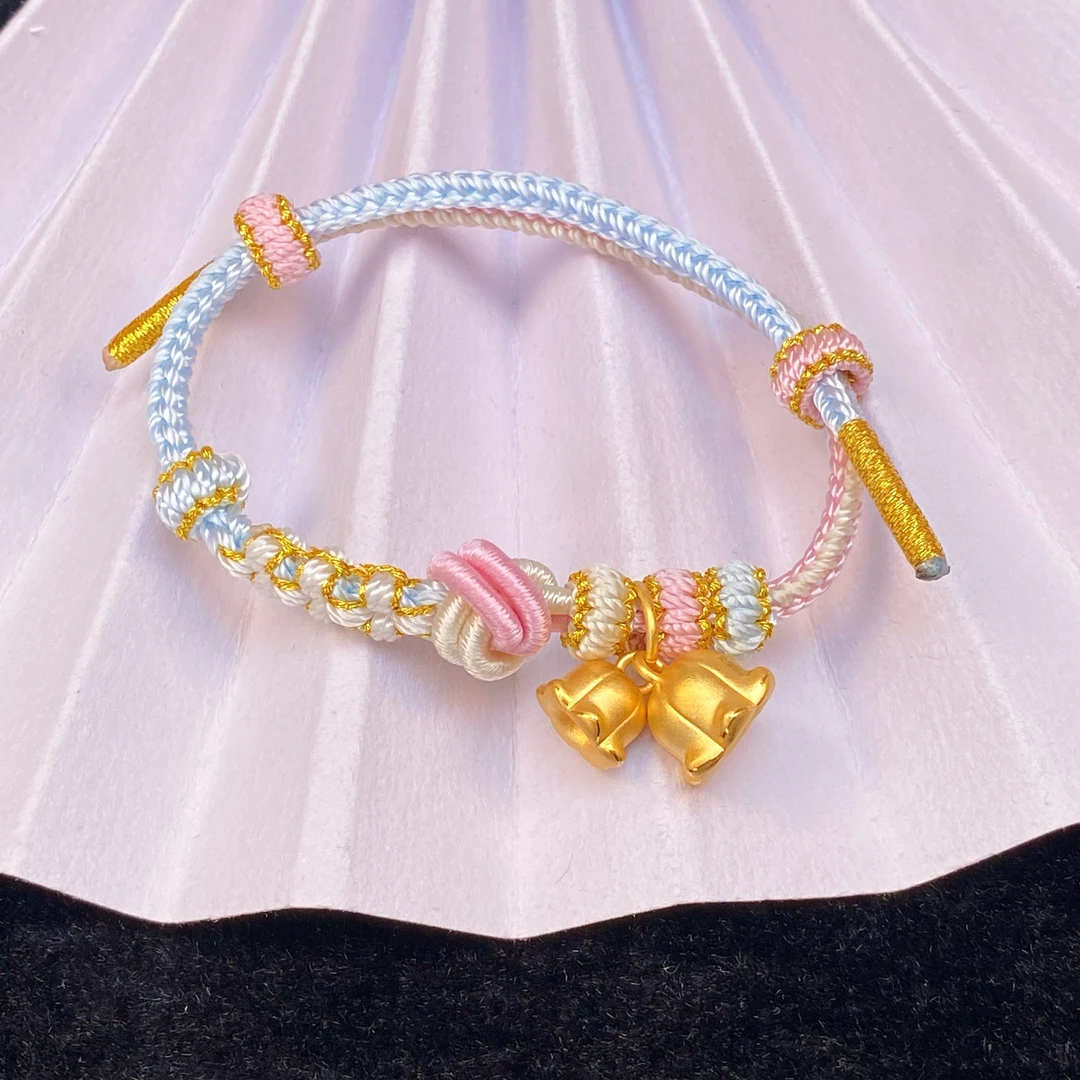 足金999铃兰花滴溜手串1.17g#00001